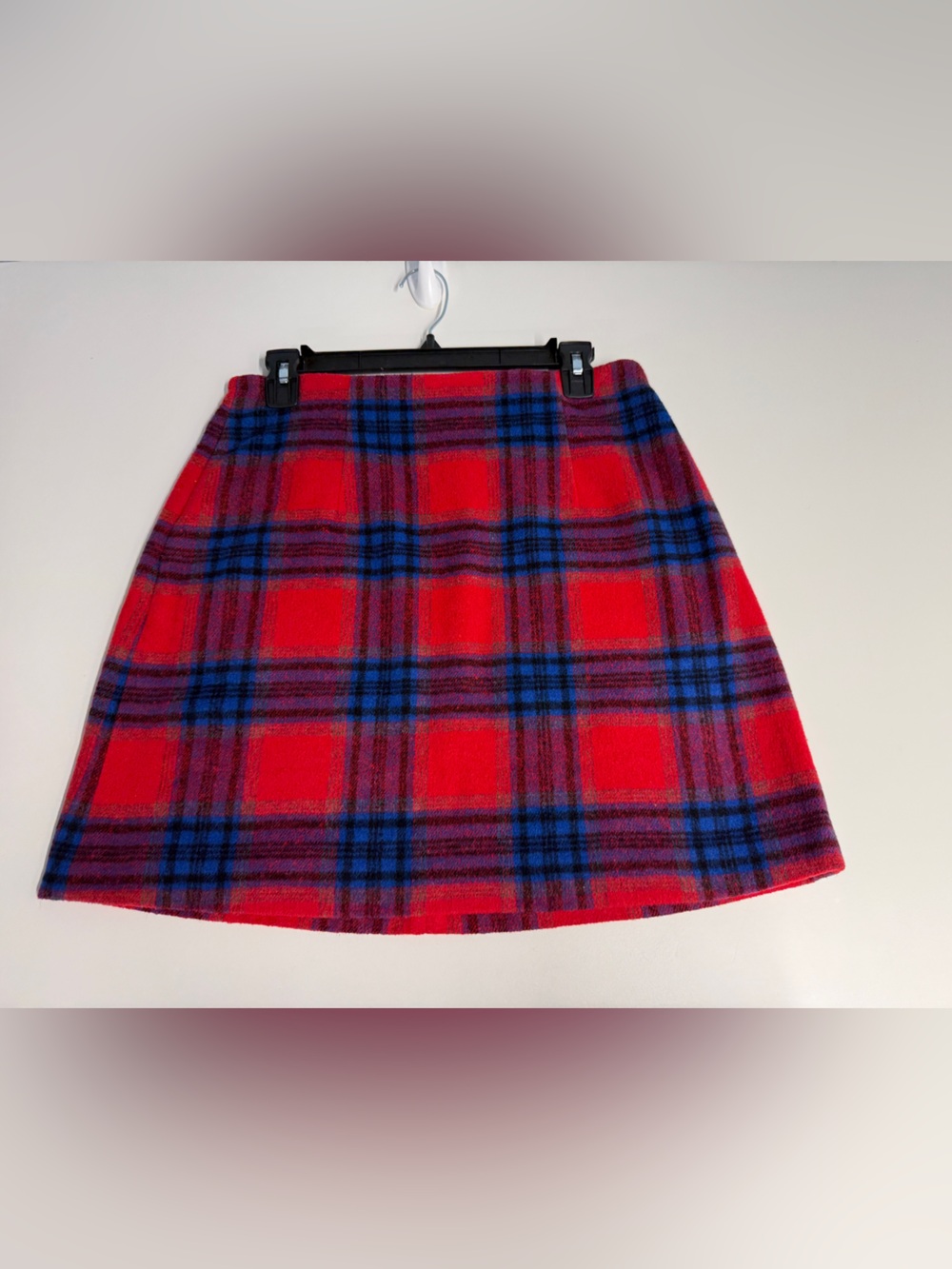 bp Red Plaid A-Line Skirt with Blue and Black Accents